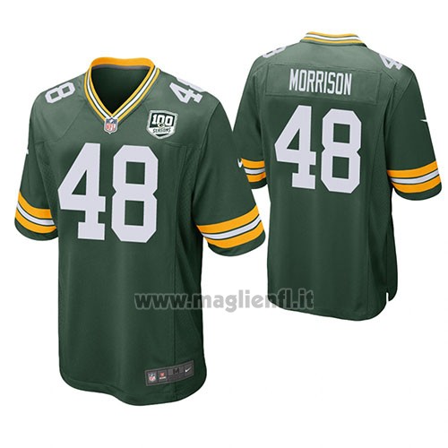 Maglia NFL Game Green Bay Packers Packers Antonio Morrison Verde 100th Anniversary Patch